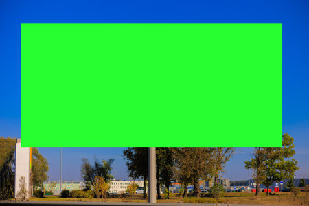 Background for design, billboards on city streets and along roadsの写真素材