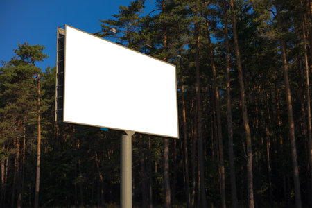 Background for design, billboards on city streets and along roadsの写真素材