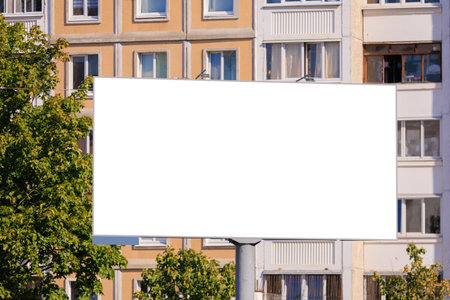 Background for design, billboards on city streets and along roadsの写真素材