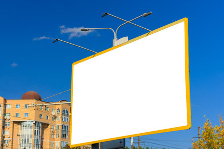 Background for design, billboards on city streets and along roadsの写真素材