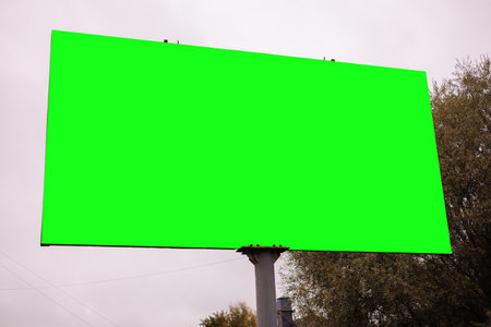 Background for design, billboards on city streets and along roadsの写真素材