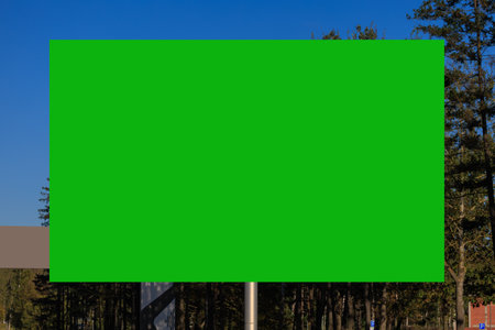Background for design, billboards on city streets and along roadsの写真素材