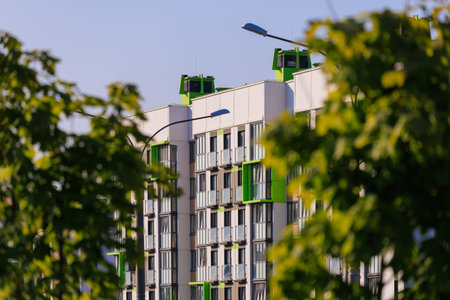 Cityscape, modern buildings on a summer day