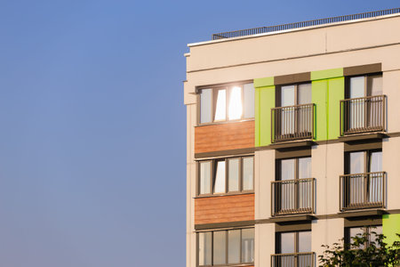 Cityscape, modern buildings on a summer day