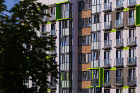 Cityscape, modern buildings on a summer day