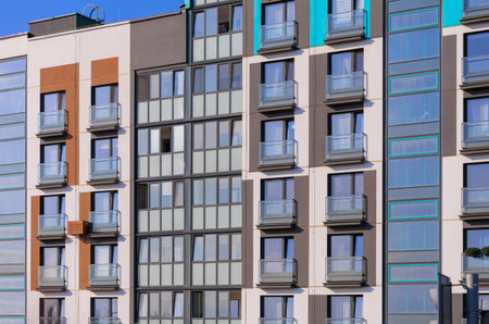 Texture of modern buildings, background for design. Elements of architectural decorations of...
