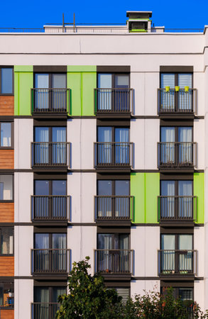 Texture of modern buildings, background for design. Elements of architectural decorations of...