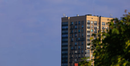 Cityscape, modern buildings on a summer day