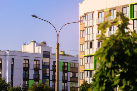 Cityscape, modern buildings on a summer dayの写真素材