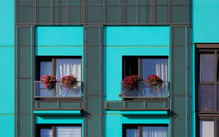 Cityscape, modern buildings on a summer dayの写真素材