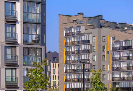 Cityscape, modern buildings on a summer dayの写真素材