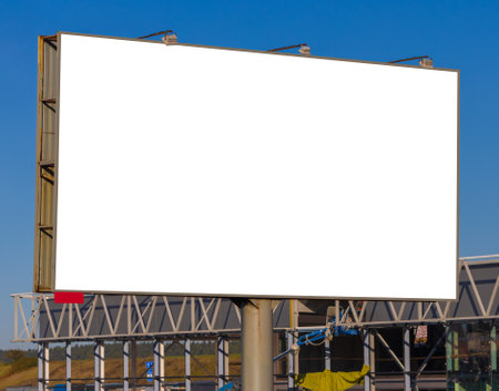 Background for design, billboards on city streets and along roads in the summer dayの写真素材