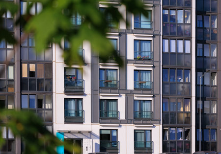 Cityscape, modern buildings on a summer dayの写真素材
