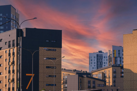 Cityscape, modern buildings on a summer dayの写真素材