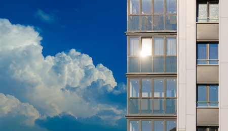 Cityscape, modern buildings on a summer dayの写真素材