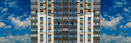 Abstract pattern, multi-colored kaleidoscope from photos modern buildings and houses