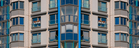 Cityscape, modern buildings on a summer day