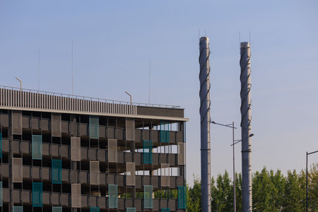 Cityscape, modern buildings on a summer day