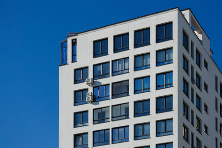 Cityscape, modern buildings on a summer day