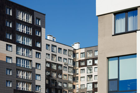 Cityscape, modern buildings on a summer day
