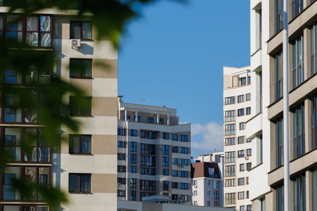 Cityscape, modern buildings on a summer day