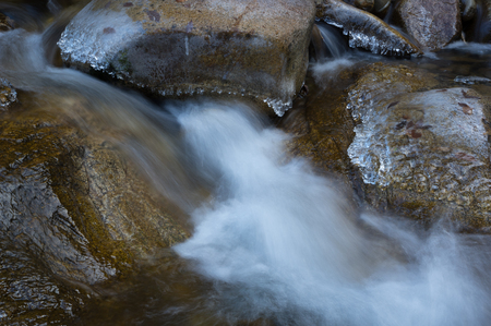 Bare Rock the flow of the swamp freezesの写真素材