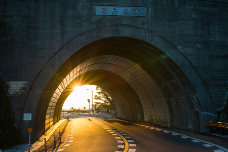 Sunset. Yashima Skyway (Takamatsu City, Kagawa Prefecture)のeditorial素材