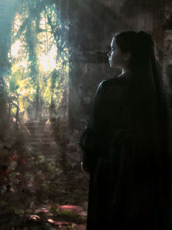 Mystical portrait of a girlの写真素材