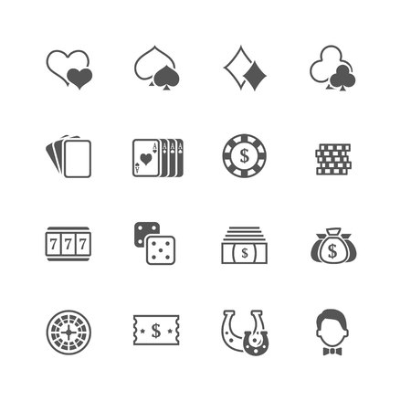 Flat vector casino icons set. Fully scalableのイラスト素材