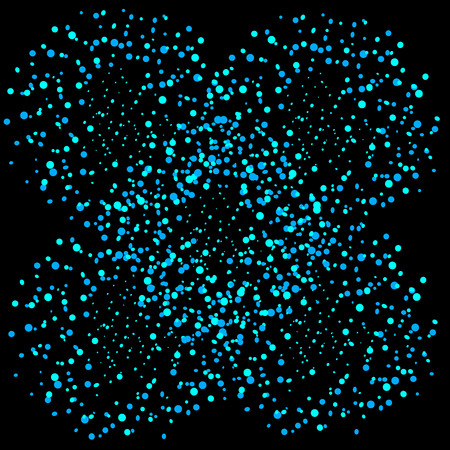 Randomly sprayed point silhouette flower abstract background. Dots of different sizes dispersed form one continuous patternのイラスト素材