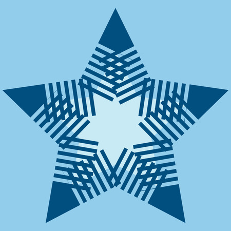 Turquoise star snowflake sign symbol design element. Abstract backgroundのイラスト素材