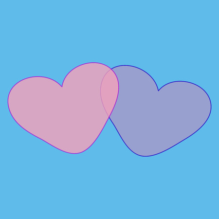Two hearts love romantic Valentines day romantic backgroundのイラスト素材