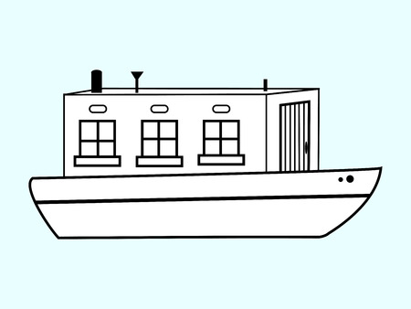river white house water transport icon symbolのイラスト素材