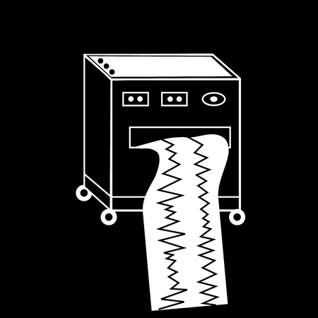 Oscilloscope modern equipment medical technology black white silhouette graphicsのイラスト素材