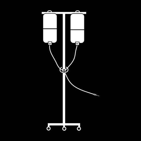 Apparatus for blood transfusion and medicines medical technology black white silhouette graphicsのイラスト素材