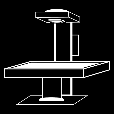 Table x-ray medical technology black white silhouette graphicsのイラスト素材