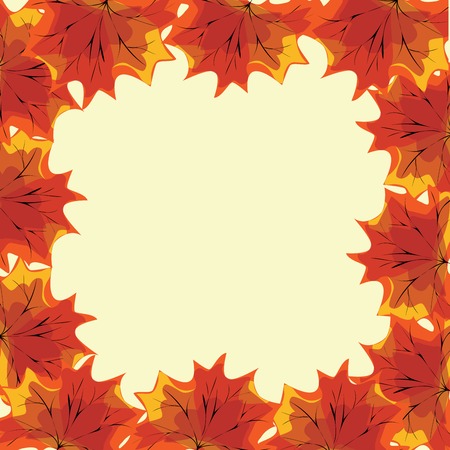 Frame of maple autumn red leaves nature vector backgroundのイラスト素材