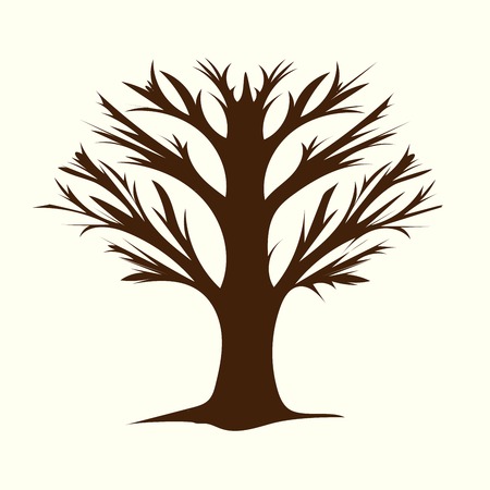 Tree without leaves terrible branches. The change of the seasons autumn and winter. Scary forest Parkのイラスト素材