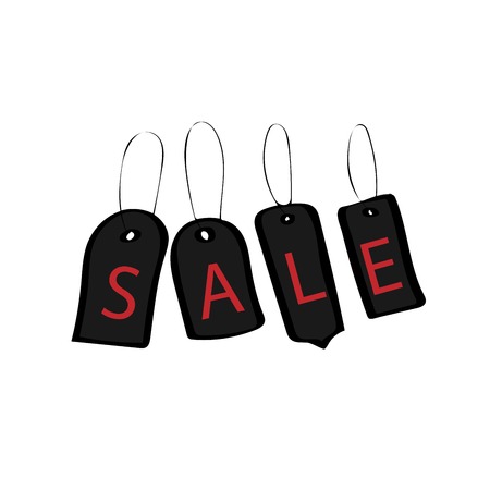 tags black Friday discount buy sale black tag with red lettersのイラスト素材
