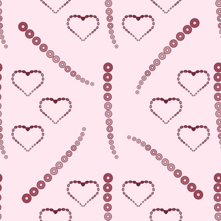 Red heart abstract background vintage seamless pattern vector backgroundのイラスト素材