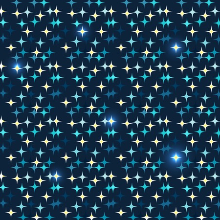 Starry night sky background Christmas. Vector blue shining starsのイラスト素材