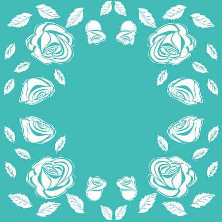 Floral frame vintage rose. natural backgroundのイラスト素材