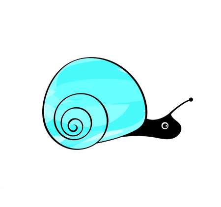Little snail in the sink. Animals baby styleのイラスト素材