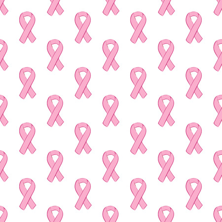 Seamless pattern pink ribbon. World day against cancer. World day of fight against AIDS. Medicine and healthのイラスト素材