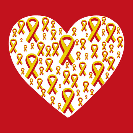 World Hepatitis Day 28 July yellow red ribbon. Vector illustration world day against hepatitis.のイラスト素材