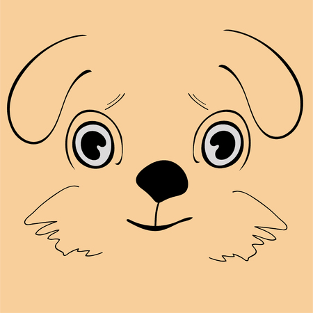 Puppy cute funny cartoon dog headのイラスト素材