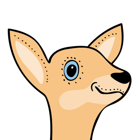 Cute funny deer head cartoonのイラスト素材