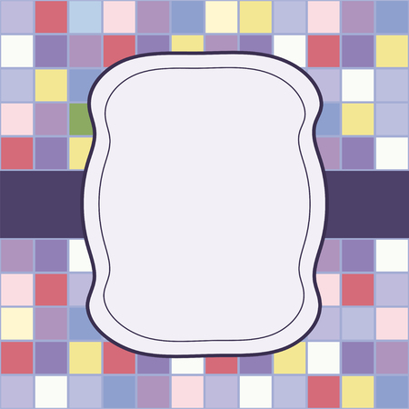 Mosaic frame place for text invitation. Vector illustrationのイラスト素材