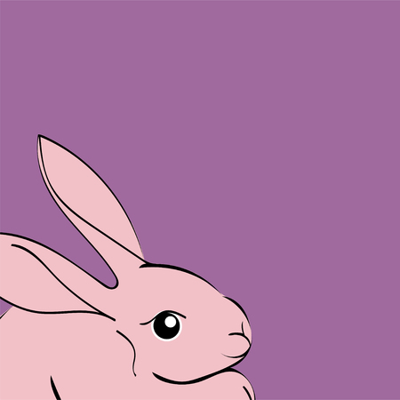 Easter pink Rabbit animal cartoonのイラスト素材