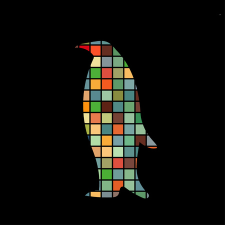 Penguin bird color silhouette animalのイラスト素材